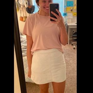 Lulus White Suede Skirt